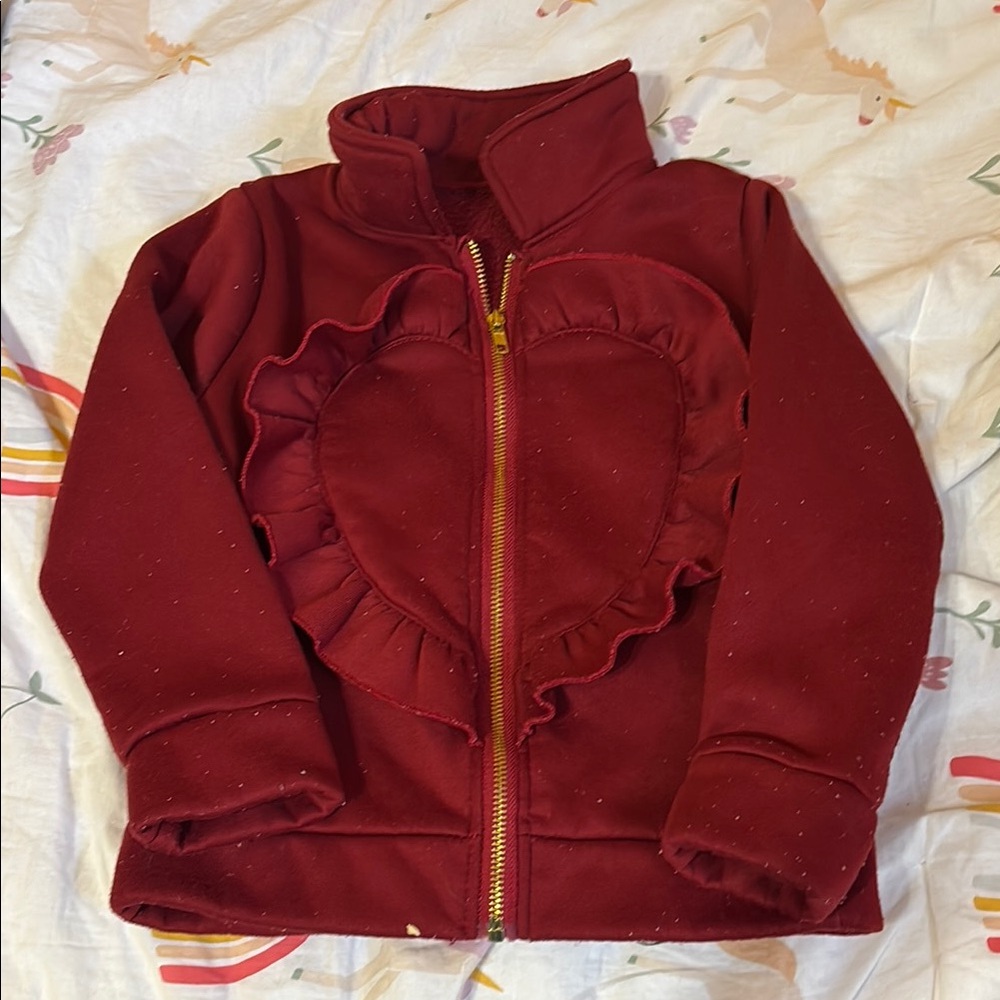 Red Jacket with Heart Design